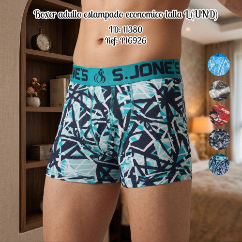 Boxer adulto estampado economico talla L (UND)