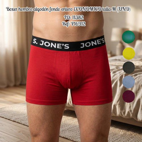 Boxer hombre algodón fondo entero ECONOMICO talla M (UND)
