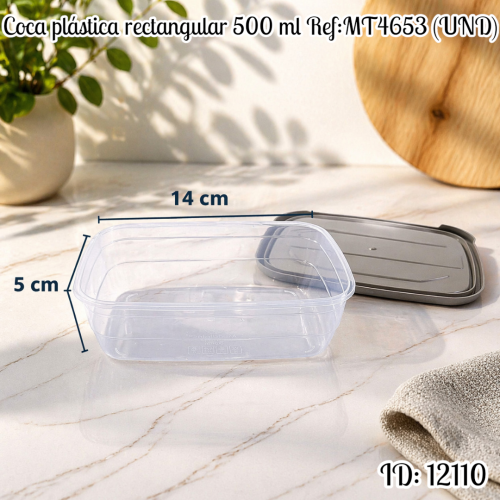 Coca plástica rectangular 500 ml Ref:MT4653 (UND)