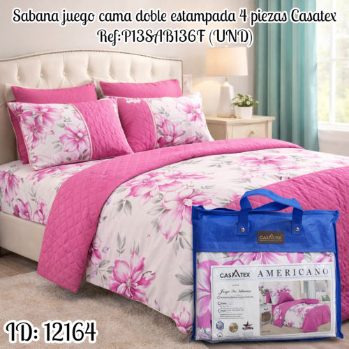 Sabana juego cama doble estampada 4 piezas Casatex Ref:P13SAB136F (UND)