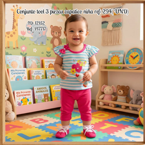 Conjunto tool 3 piezas zapatico niña ref: 294( UND)