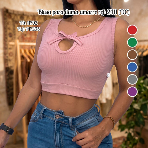 Blusa para dama amarre ref: 2411 (UND)