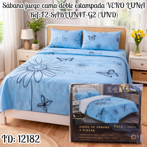 Sábana juego cama doble estampada VEKO LUNA Ref:F2-SABLUN4F-G2 (UND)