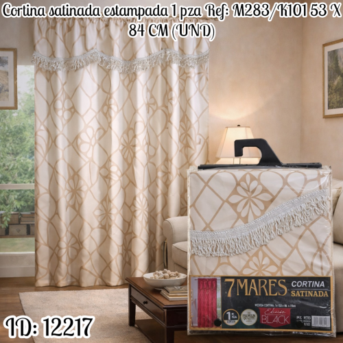 Cortina satinada estampada 1 pza Ref: M283/K101 53 X 84 CM (UND)