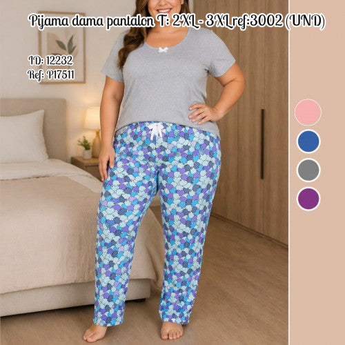 Pijama dama pantalon T: 2XL - 3XL ref:3002 (UND)