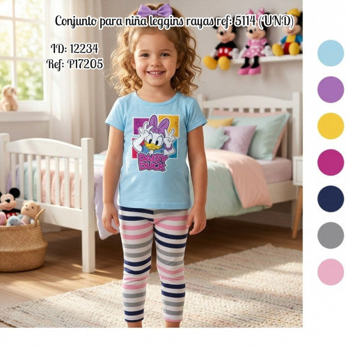 Conjunto para niña leggins rayas ref: 5114 (UND)