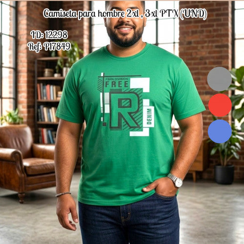 Camiseta para hombre 2xl , 3xl PTX (UND)