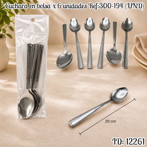 Cuchara en bolsa x 6 unidades Ref:300-194 (UND)