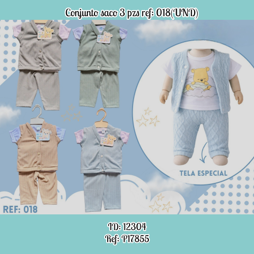 Conjunto saco 3 pzs ref: 018(UND)