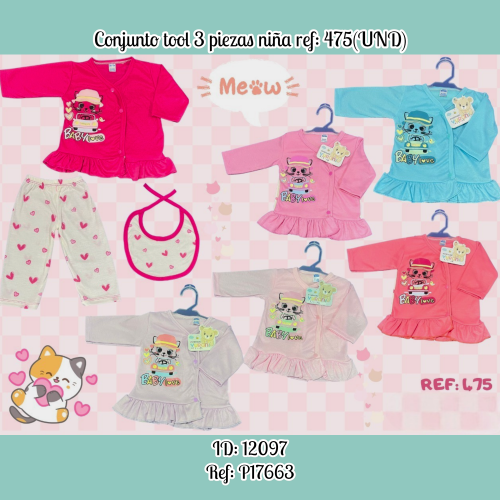 Conjunto tool 3 piezas niña ref: 475(UND)