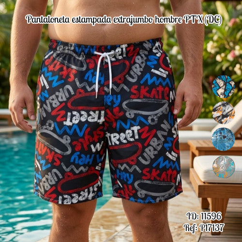 Pantaloneta estampada extrajumbo hombre PTX (DC)