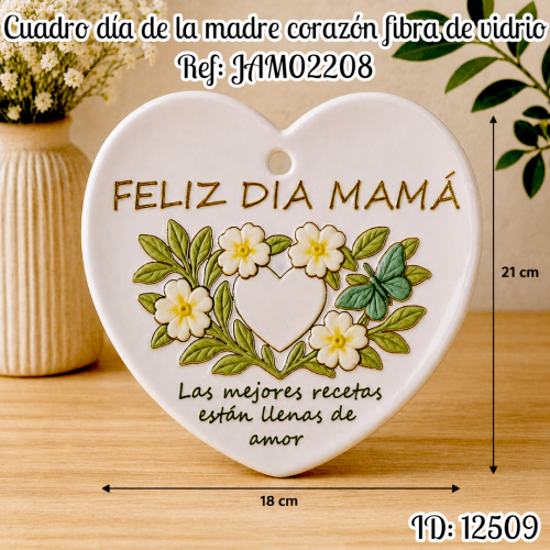 Cuadro día de la madre corazón fibra de vidrio Ref: JAM02208 (UND)