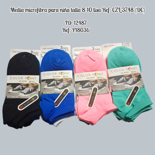 Media microfibra para niña talla 8-10 lisa Ref: CZL 3748 (DC)
