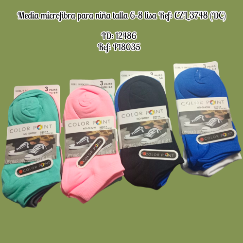 Media microfibra para niña talla 6-8 lisa Ref: CZL 3748 (DC)