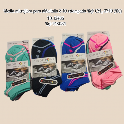 Media microfibra para niña talla 8-10 estampada Ref: CZL 3749 (DC)