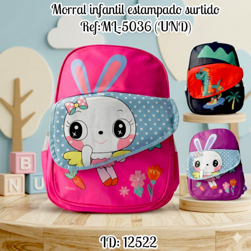 Morral infantil estampado surtido Ref:ML-5036 (UND)