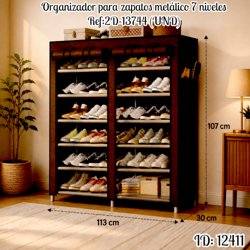 Organizador para zapatos metálico 7 niveles Ref:2D-13744 (UND)