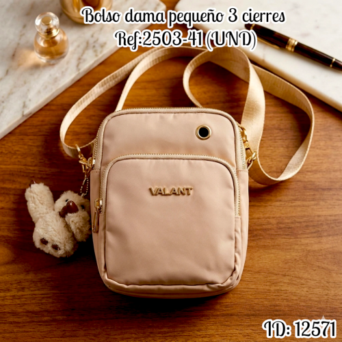 Bolso dama pequeño 3 cierres Ref:2503-41 (UND)