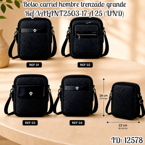 Bolso carriel hombre trenzado grande Ref:VALANT2503-17 A  25 (UND)