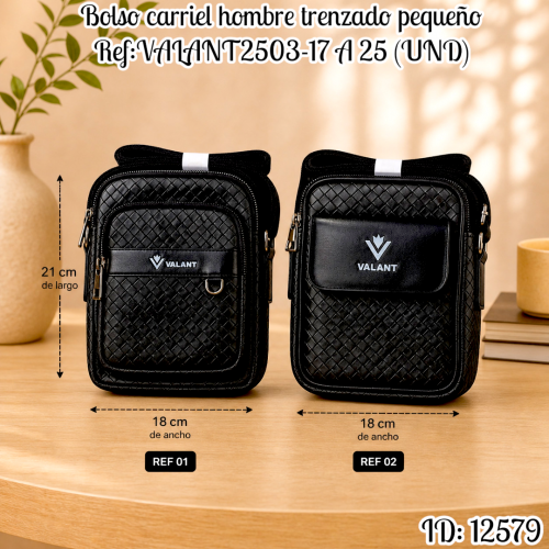 Bolso carriel hombre trenzado pequeño Ref:VALANT2503-17 A 25 (UND)