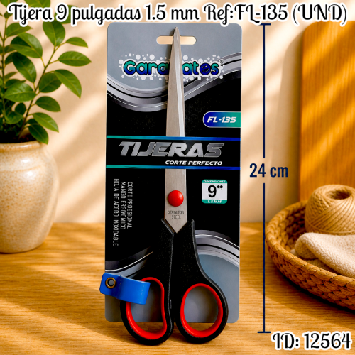 Tijera 9 pulgadas 1.5 mm Ref:FL-135 (UND)