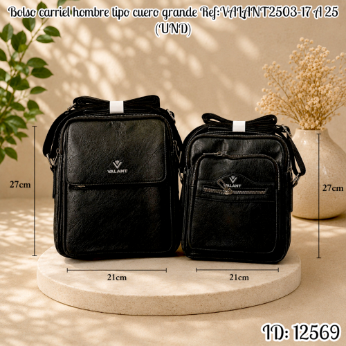 Bolso carriel hombre tipo cuero grande Ref:VALANT2503-17 A 25 (UND)