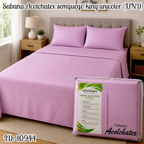 Sabana Acolchatex semijuego king unicolor (UND)