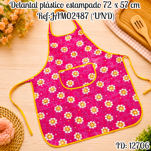 Delantal plástico estampado 72 x 57 cm Ref:JAM02487 (UND)