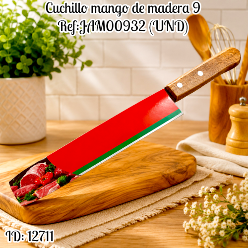 Cuchillo mango de madera #9 Ref:JAM00932 (UND)