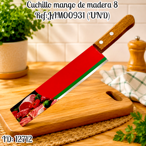 Cuchillo mango de madera #8 Ref:JAM00931 (UND)