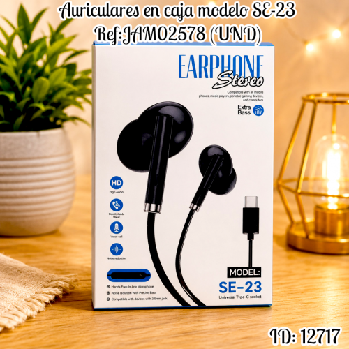 Auriculares en caja modelo SE-23 Ref:JAM02578 (UND)