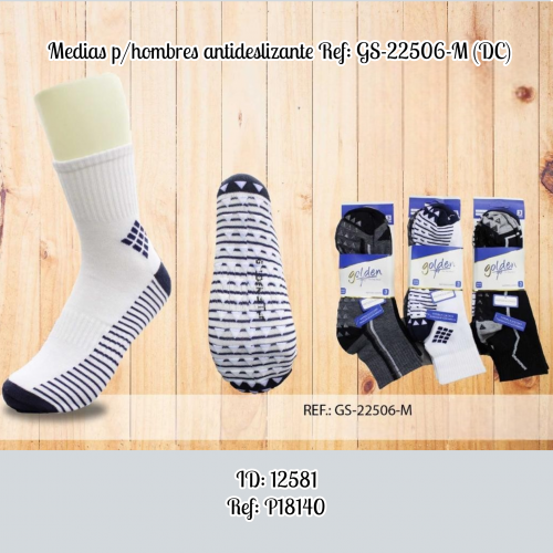 Medias p/hombres antideslizante Ref: GS-22506-M (DC)