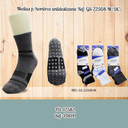 Medias p/hombres antideslizante Ref: GS-22508-M (DC)