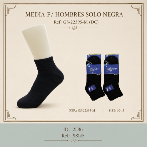Media p/hombres solo negra Ref: GS-22395-M (DC)