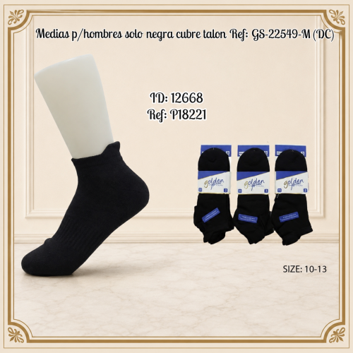 Medias p/hombres solo negra Ref: GS-22549-M (DC)