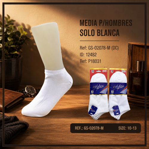 Media p/hombres solo blanca Ref: GS-02078-M (DC)