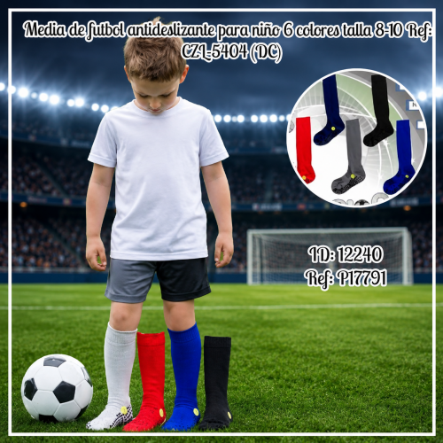 Media de futbol antideslizante para niño 6 colores talla 8-10 Ref: CZL-5404 (DC)