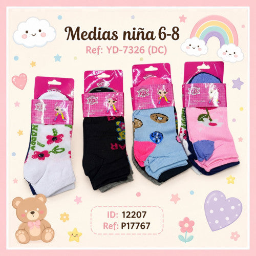 Medias niña 6-8 Ref: YD-7326 (DC)