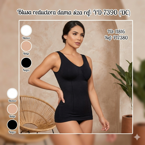 Blusa reductora dama siza ref: YD-7390 (DC)