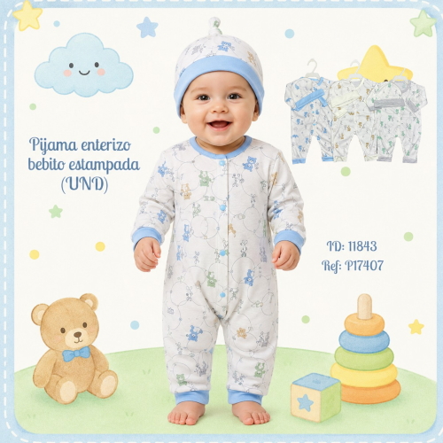Pijama enterizo bebito estampada (UND)