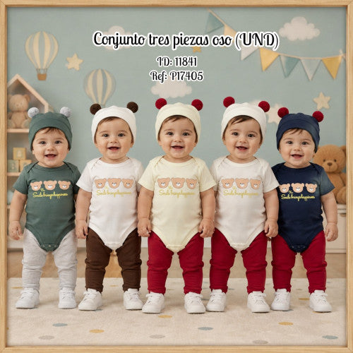 Conjunto tres piezas oso (UND)