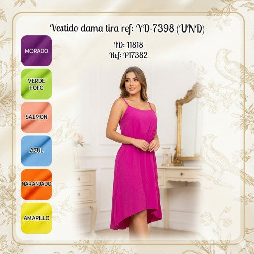 Vestido dama tira ref: YD-7398 (UND)