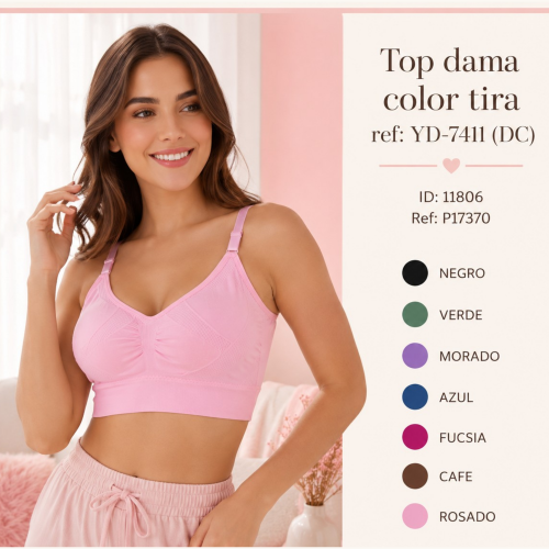 Top dama color tira ref: YD-7411 (DC)