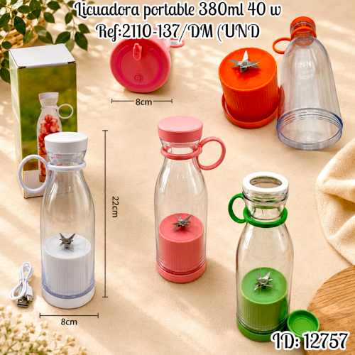Licuadora portable 380ml 40 w Ref:2110-137/DM (UND)