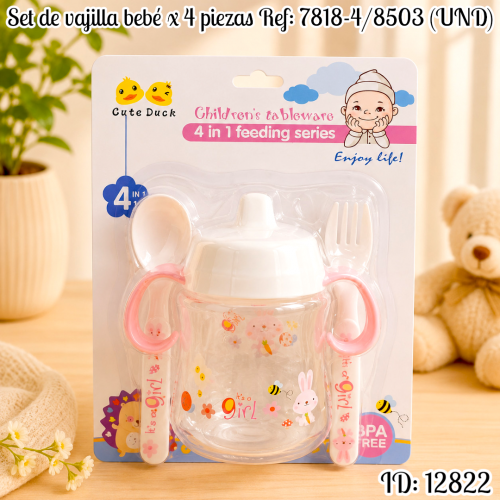 Set de vajilla bebé x 4 piezas Ref: 7818-4/8503 (UND)