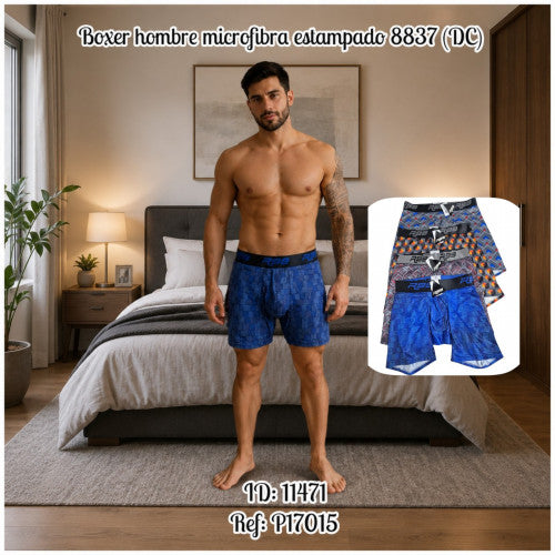 Boxer hombre microfibra estampado 8837 (DC)