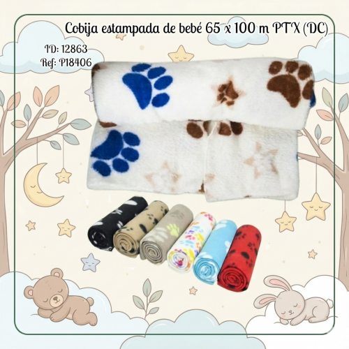 Cobija estampada de bebé 65 x 100 m PTX (DC)