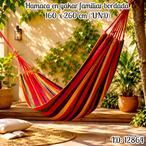 Hamaca en yakar familiar bordada 160 x 260 cm (UND)
