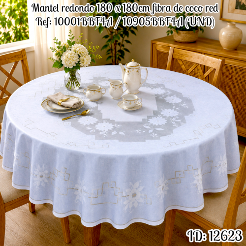 Mantel redondo 180 x 180cm fibra de coco red Ref: 10001BBF4A / 10905BBF4A (UND)