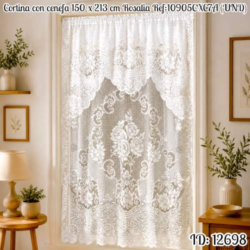 Cortina con cenefa 150 x 213 cm Rosalia Ref:10905CXC7A (UND)